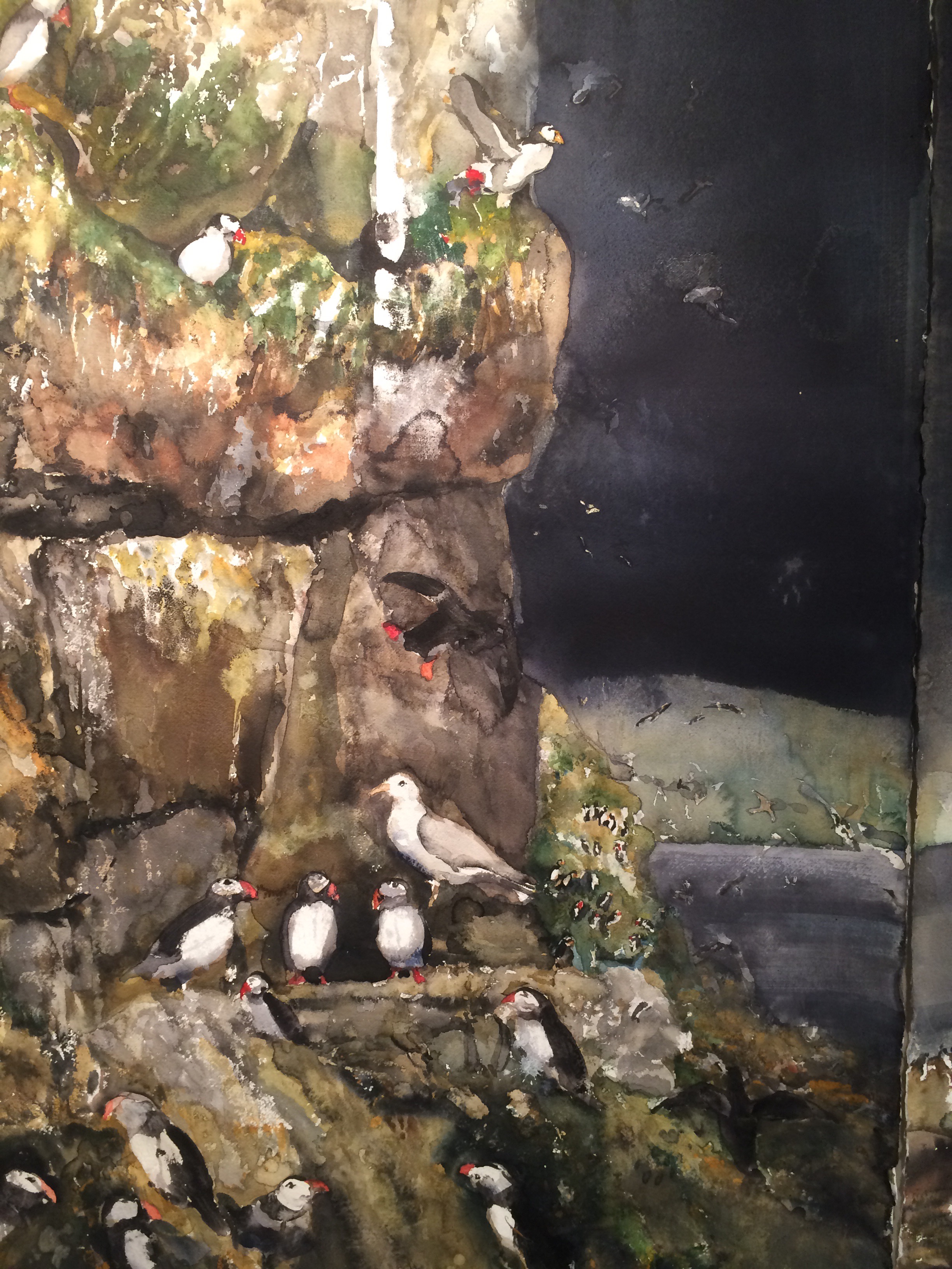 shorebirds in watercolor by Lars Lerin