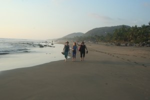 Beach walkers on Troncones
