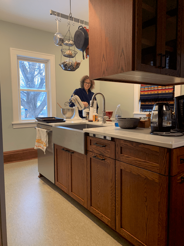 Arah in kitchen with big island